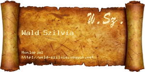Wald Szilvia névjegykártya