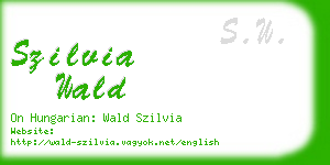 szilvia wald business card